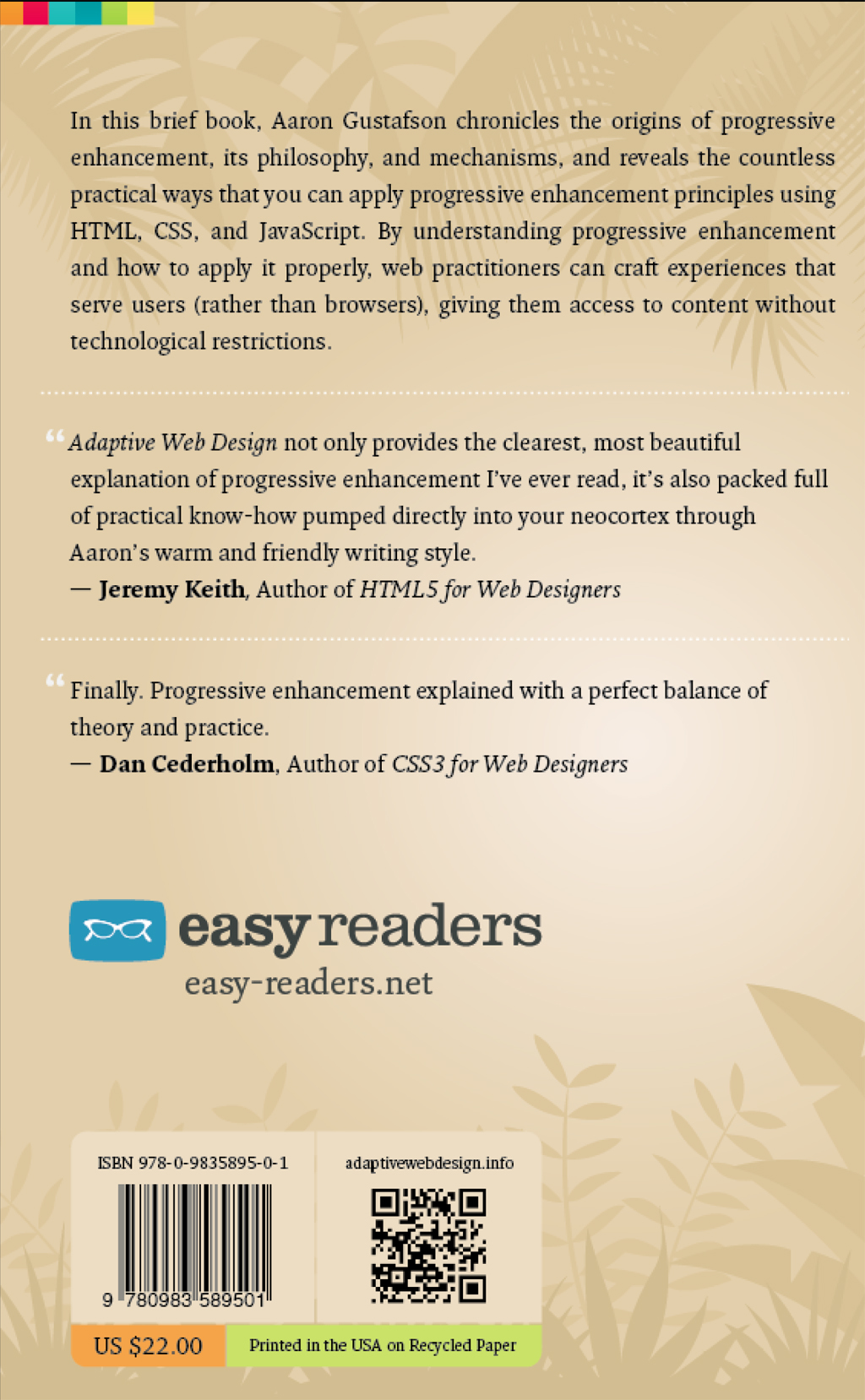 Back Cover of Adaptive Web Design by Aaron Gustafson